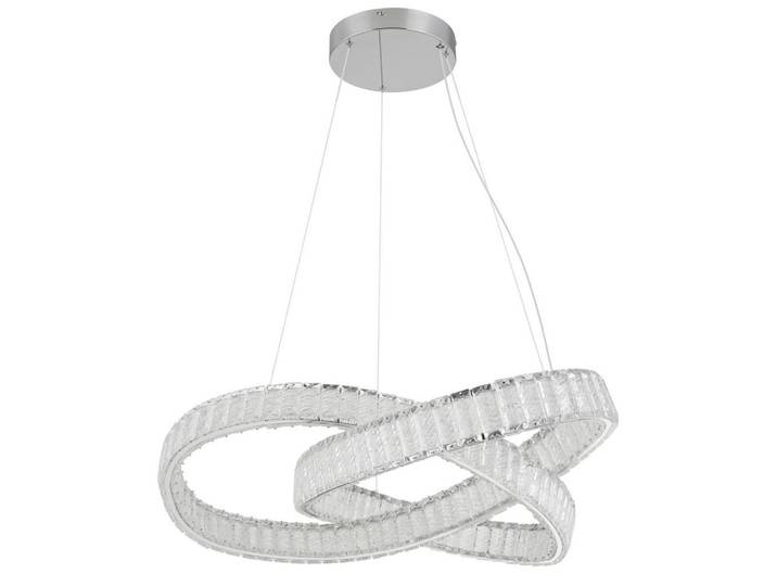 Globo Led-Hängeleuchte, Klar, Chromfarben, Transparent, Metall, Kunststoff, 120 cm, Farben fixierbar, Farbtemperaturwechsler, Lampen & Leuchten, Innenbeleuchtung, Hängelampen, Pendelleuchte