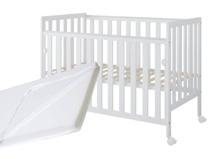 zee Bambi Beistellbett 120x60 cm Mit Matratze Und Rollen Weiß Absenkbare Seite Und 3 Höhen Erleichtern Nächtliche Pflege Und Passen Sich Verschiedenen Betthöhen An