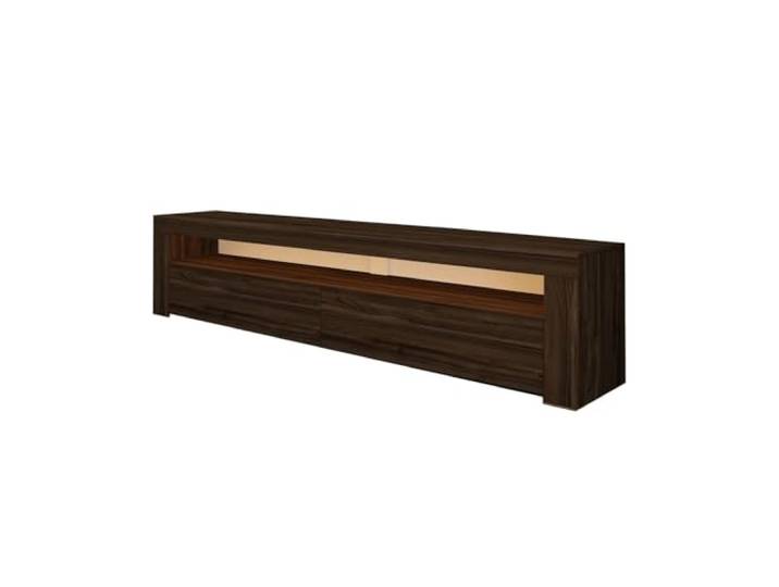 Hanah Home Stylish Walnut TV Stand with LED Lights, 150 cm 100% Melamine Coated Particle Board, 18 mm Thick Wall-Mountable, Modern Design