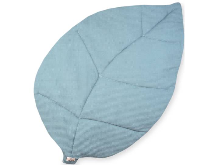 Krabbeldecke JULIUS ZÖLLNER Blatt Waffelpiqué , blau (grünery), B:110cm L:170cm, Baumwolle, Wohndecken, Krabbeldecke, Made in Germany