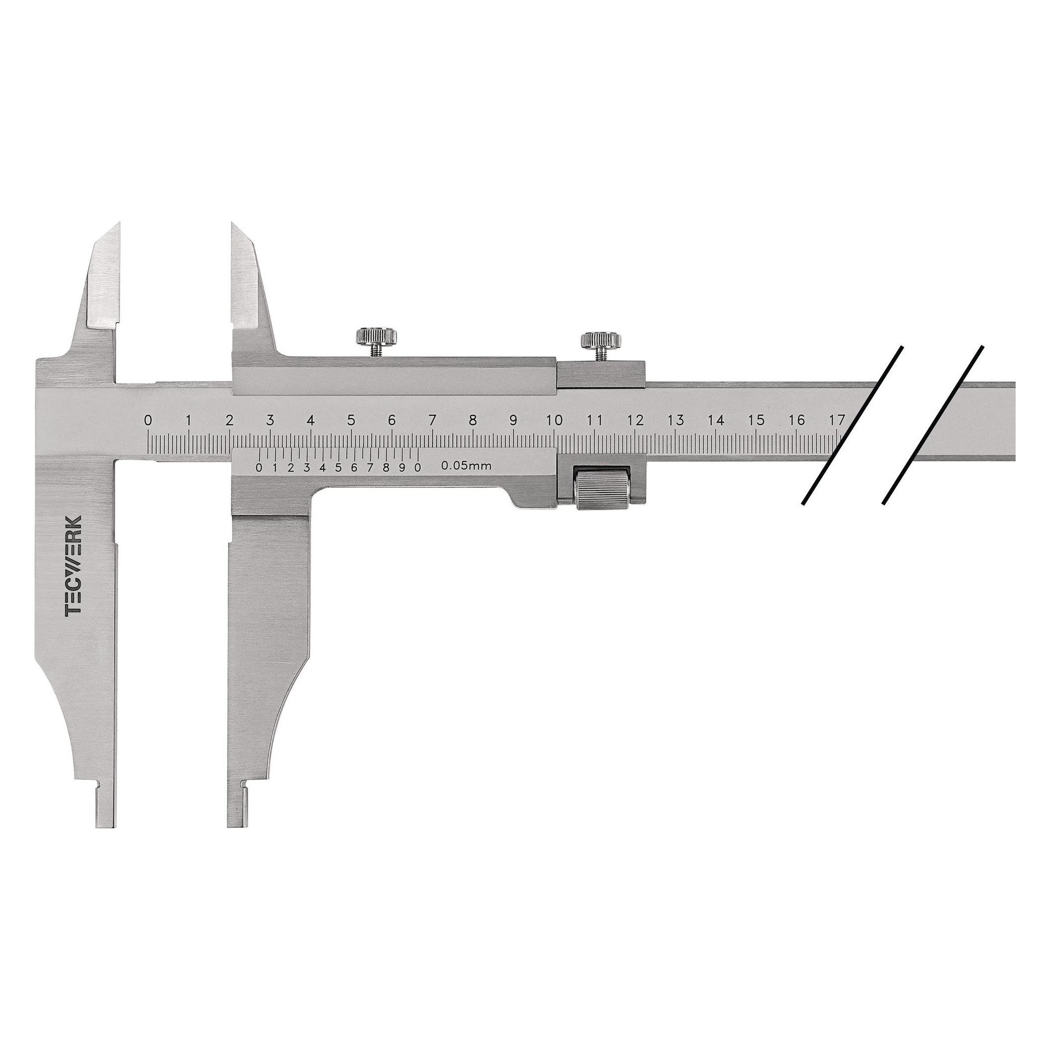 Tecwerk Werkstattmessschieber DIN 862 300 mm mit Messerspitzen Schnabellänge 90 mm (2000851136)