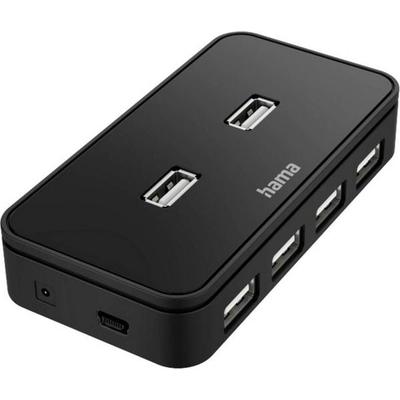 Hama 00200123 USB-Hub 7 Port USB-A USB 2.0 480 MBit/s Schwarz