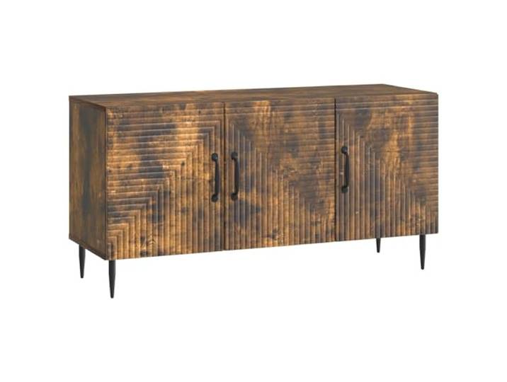 Favemtsl TV-Schrank Geräucherte Eiche 99x34,5x50cm Lowboard TV-Lowboard für Wohnzimmer und Schlafzimmer mit geräumigem Stauraum, stabilen Metallbeinen und 60 kg Belastbarkeit.