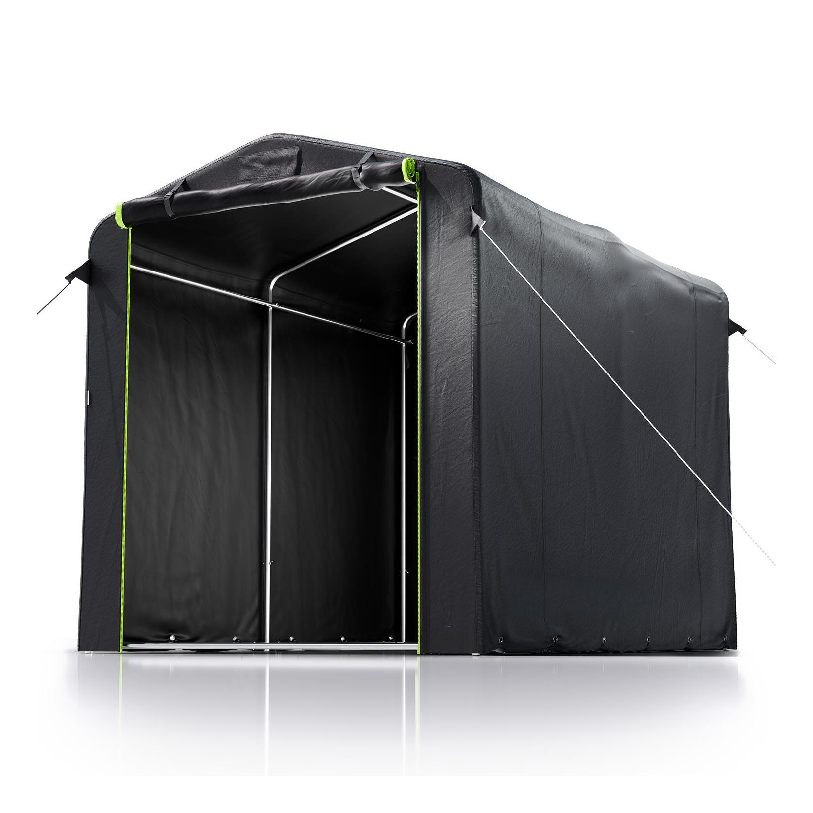 Juskys® Gerätezelt M - 6,2 m³ Outdoor Unterstand mit Fenster & Tür, 220x160x175 cm, wasserfeste Plane & Metallrahmenkonstruktion, Schutz im Außenbereich