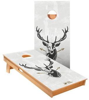 Skip's Garage Deer Illustration Cornhole Boards