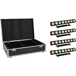 EUROLITE Set 4x LED PMB-8 COB QCL 30W Leiste + Case