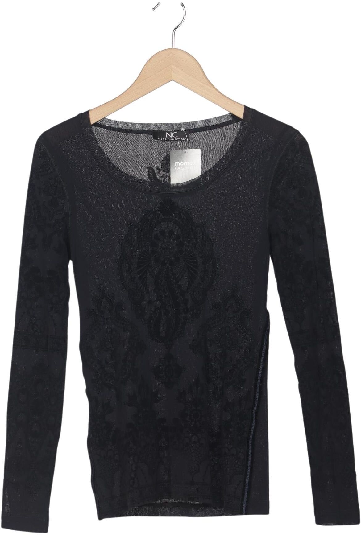Nice Connection Damen Langarmshirt, Schwarz, Gr. EU 36, Synthetik - Second Hand