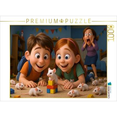 CALVENDO Puzzle Spontane Vermehrung - Kinder freuen sich über Mäuse | 1000 Teile Lege-Größe 64x48cm Foto-Puzzle für glückliche Stunden