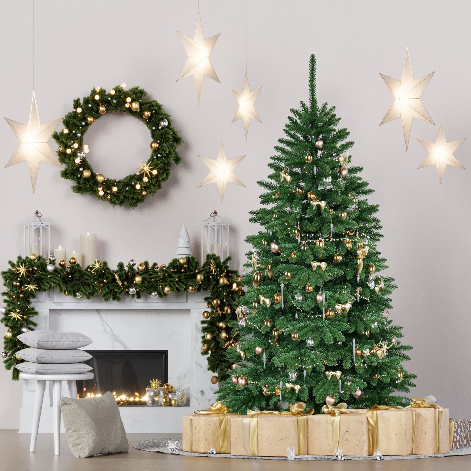 Kunstkerstboom spar model NK13 met kerstboomstandaard, 180 cm