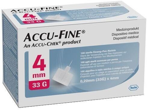 ROCHE DIAGNOSTICS SpA Accufine Ago Insulina 33g 4mm