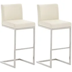 CLP 2er Set Barhocker Paros Kunstleder - Farbe: creme