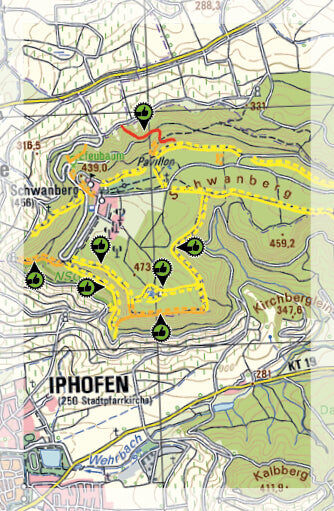 Carte Supertrail - Würzburg   Supertrail Map