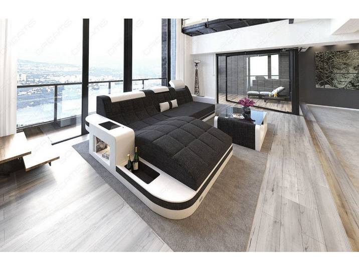 Couch Wave L-Form in Stoff