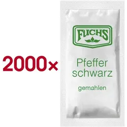 FUCHS Fuchs Pfeffer schwarz gemahlen 2000 Portionen Mini-Sachets schwarz