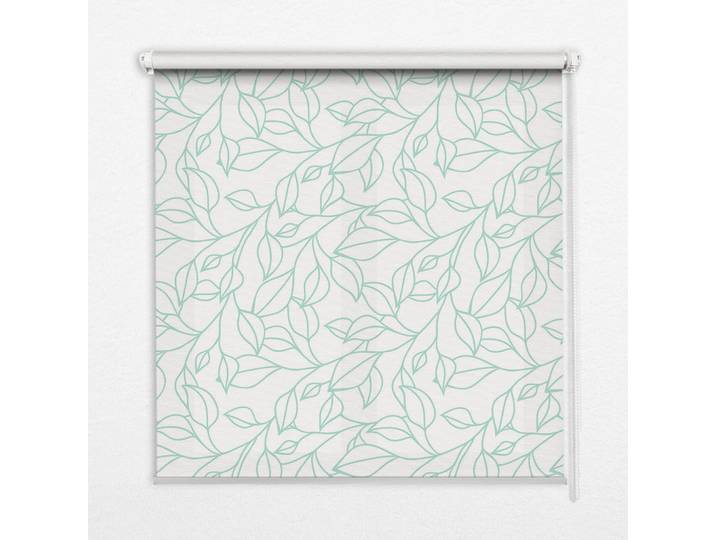Tulup Innenrollo - Fensterrollo - Rollo - 150x140 cm - Türkisfarbene Blätter, Kunststoff, Rechteckig, 150x140x0.5 cm, Heimtextilien, Vorhänge, Rollos