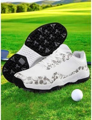 LightInthebox Elegant Pink Lace-Up Golf Sneakers - Slip-Resistant and Breathable, Perfect for Summer Golfing Sessions