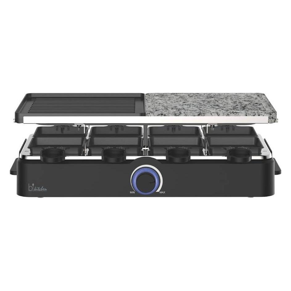 BiKitchen grill 950 Raclette Antihaftbeschichtung, Überhitzungsschutz, Kontrollleuchte, 8Pfännchen (426033)