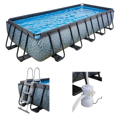 Framepool EXIT, grau, B:250cm H:100cm L:540cm, Schwimmbecken, LxBxH: 540x250x100 cm, inkl. Filterpumpe und Sicherheitsleiter