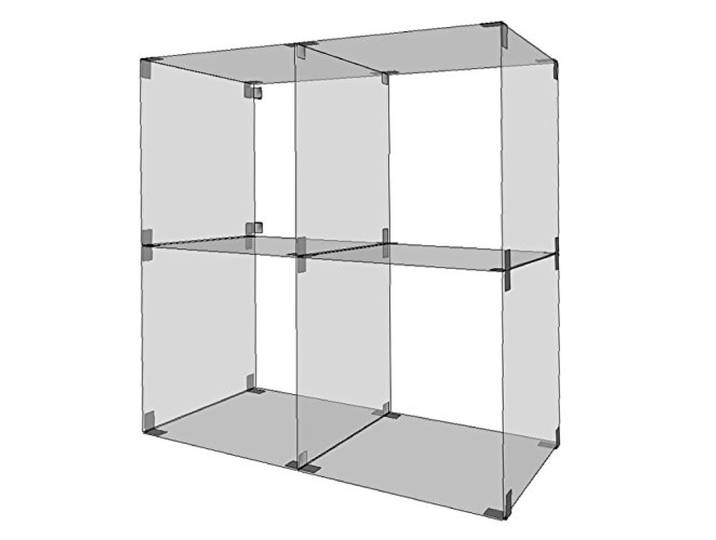Glassteckvitrine Würfel 40 x 40 cm Glasregal Glassteckvitine Steckvitrinen Steckvitrine Glasregal Glasregale Vitrine Vitrinen