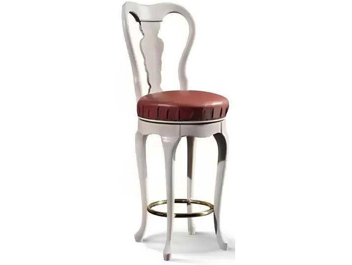 Xlmoebel Barhocker Eleganter Holzstuhl in Weiß mit hochwertiger Verarbeitung (Barhocker, 1 St., Barhocker), Hergestellt in Europa