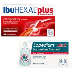 Lopedium akut Doppelpack & IbuHEXAL plus Paracetamol 200 mg 1 Sparset