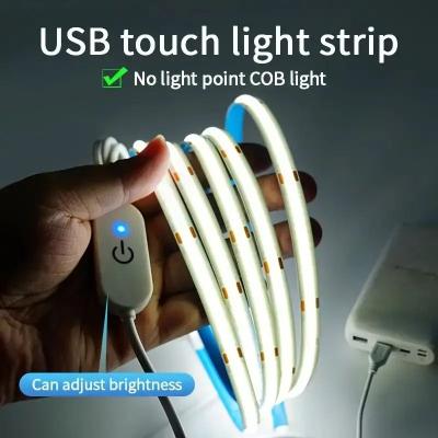 Uplifted Finds Professional LED COB Light Strip USB Touch Dimmable Flexible Linear Lighting 1 M warm White