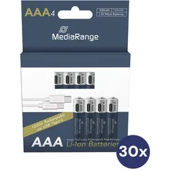MediaRange USB-Akkus mit Ladekabel Micro AAA 500 mAh