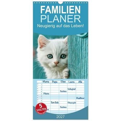 Familienplaner 2027 - Neugierig auf das Leben! mit 5 Spalten (Wandkalender, 21 x 45 cm) CALVENDO