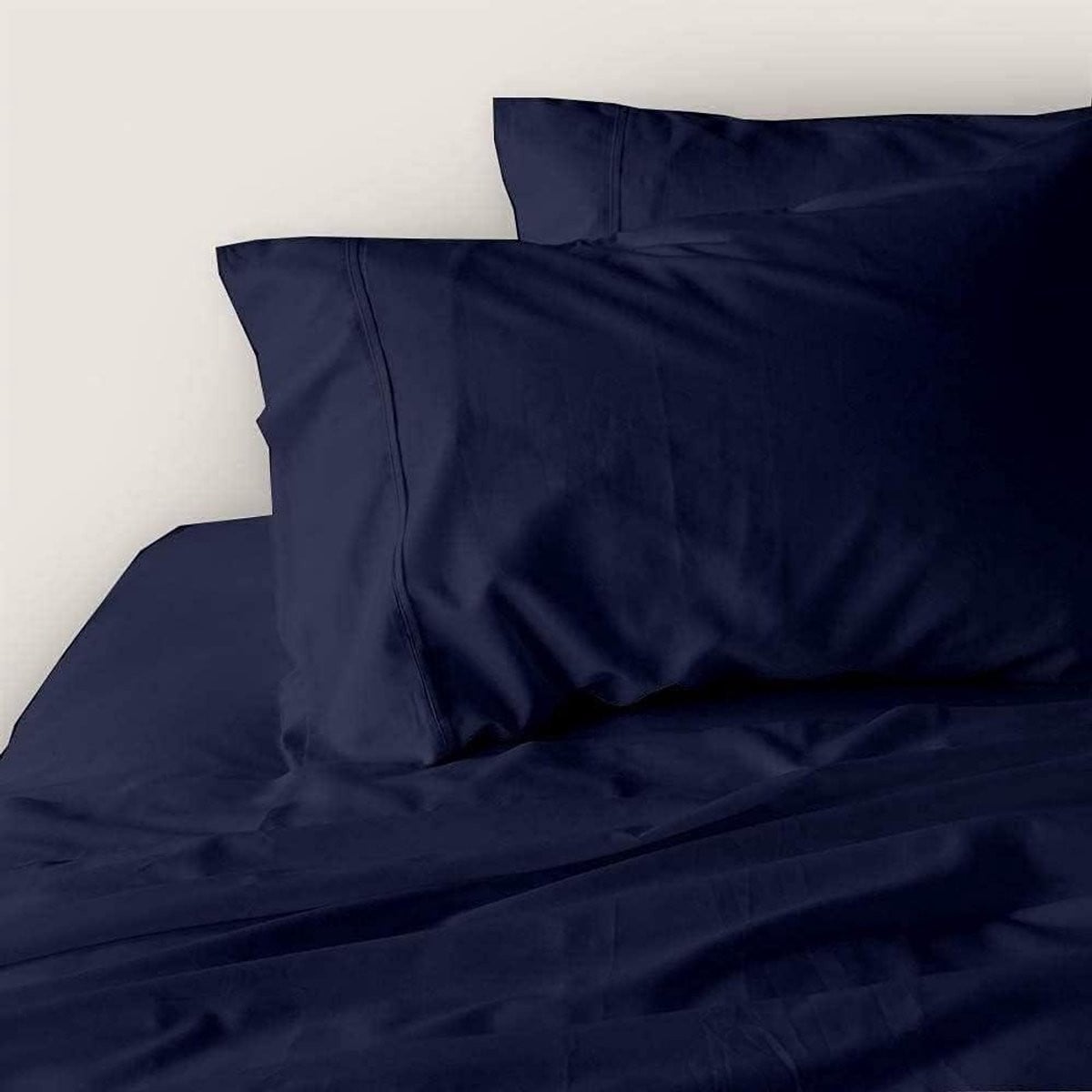 5-delige luxe beddengoed set van Egyptisch katoen in donkerblauw