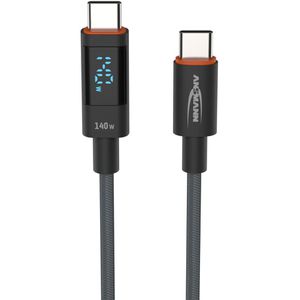 Ansmann Ladekabel 1700-0176, anthrazit, 1,2m, USB-C auf USB-C, 140W Schnellladekabel