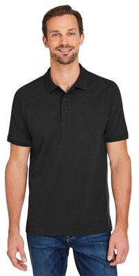 Harriton M205 Men's Valiant Cotton Snag Protect Polo Shirt in Black size 4XL