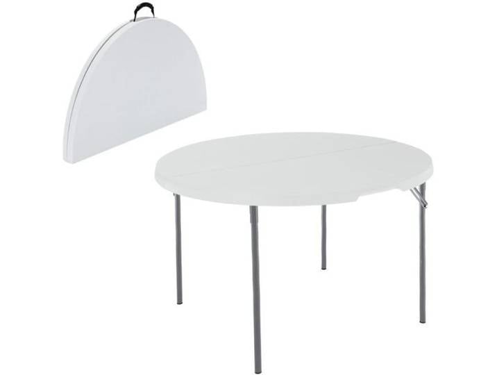 Table pliante - LIFETIME - 122x122x73 5 cm - Ultra résistante - Pliable - Extérieur