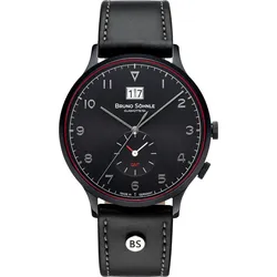 Bruno Söhnle Minimalistisch Brunello GMT 17-73239-721 - schwarz,schwarz mit heller Ziernaht - 41mm