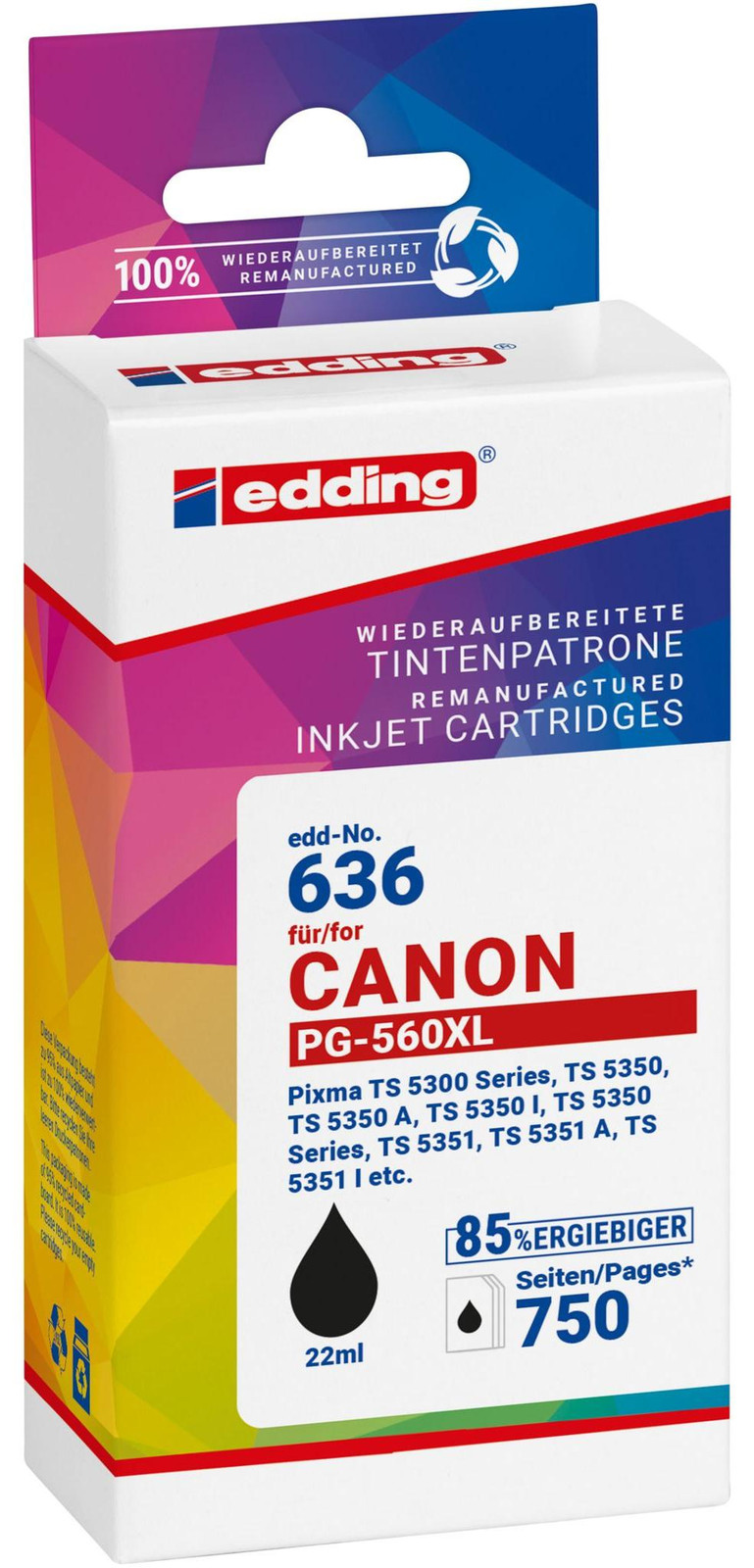 Edding Tintenkartridge 18-636 compatibel met Canon PG-560XL