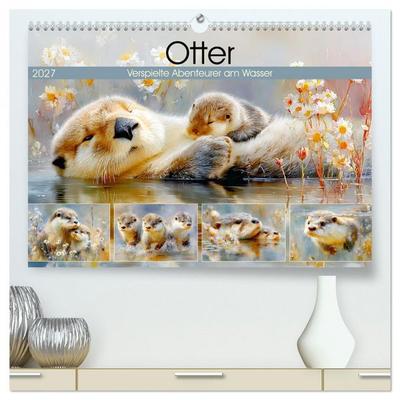 Otter. Verspielte Abenteurer am Wasser (hochwertiger Premium Wandkalender 2027 DIN A2 quer), Kunstdruck in Hochglanz