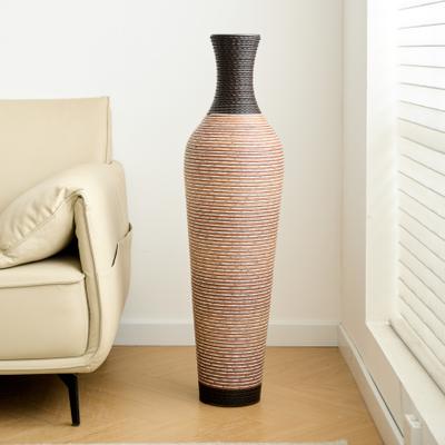 Kodotan sofa "39.4""Tall Floor Vase for Decor, Handcrafted PVC, Modern Textured Brown & Black, Large Decorative Vase for Entryway, Living Room"