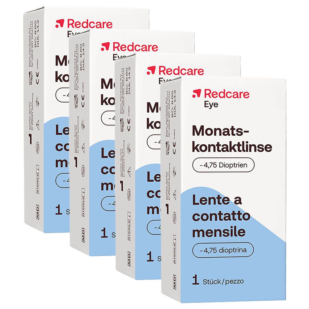 Redcare Monatslinse -4,75dpt 4 Stück Kontaktlinsen