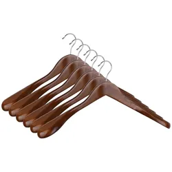 WellHome - Set mit 6 robusten rutschfesten Holzbügeln für Anzüge 44,5x22x5,5 cm