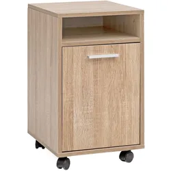 FineBuy, Rollcontainer, Rollcontainer Holz furniert Braun (38 x 33 x 60 cm)