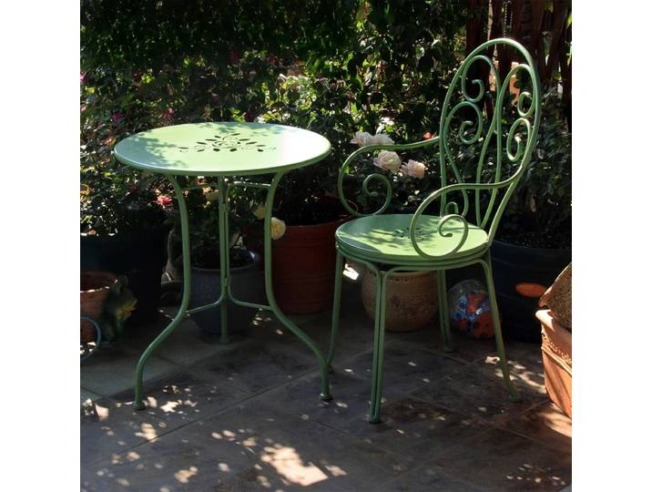 Table de jardin évidée en fer de style américain, chaise à dossier, table de terrasse de loisirs de cour, ensemble de table et chaise de balcon extérieur