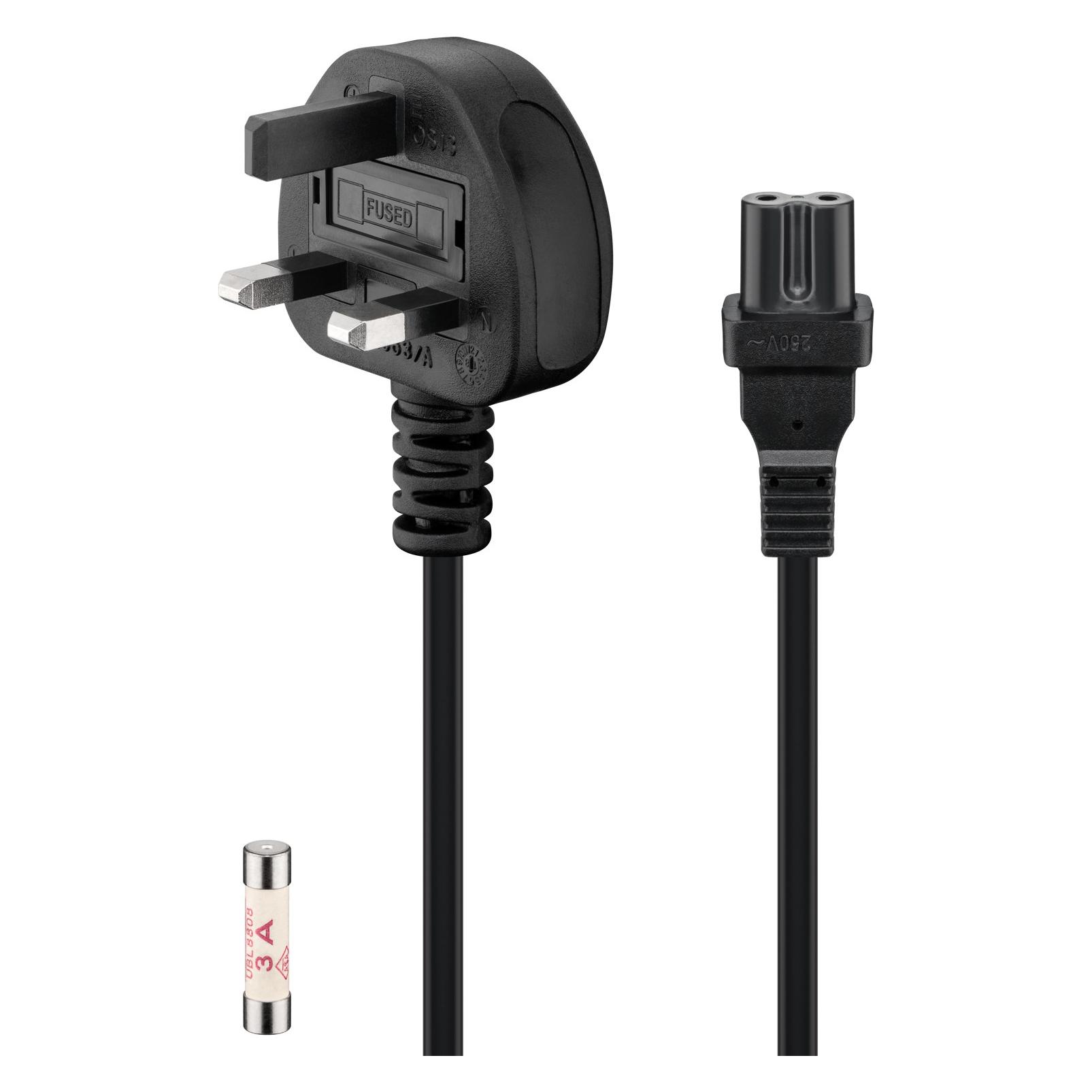 Goobay Netzanschlusskabel Grossbritannien, 1,5 m, Schwarz, 1.5 m (1.50 m) (45785)