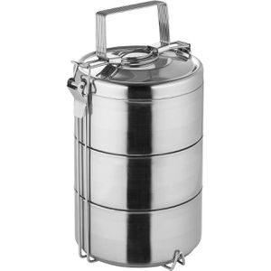 WAS Thermobehälter Etagentransportbehälter, Edelstahl, hält stundenlang warm, silber, auslaufsicher, 1,8 Liter