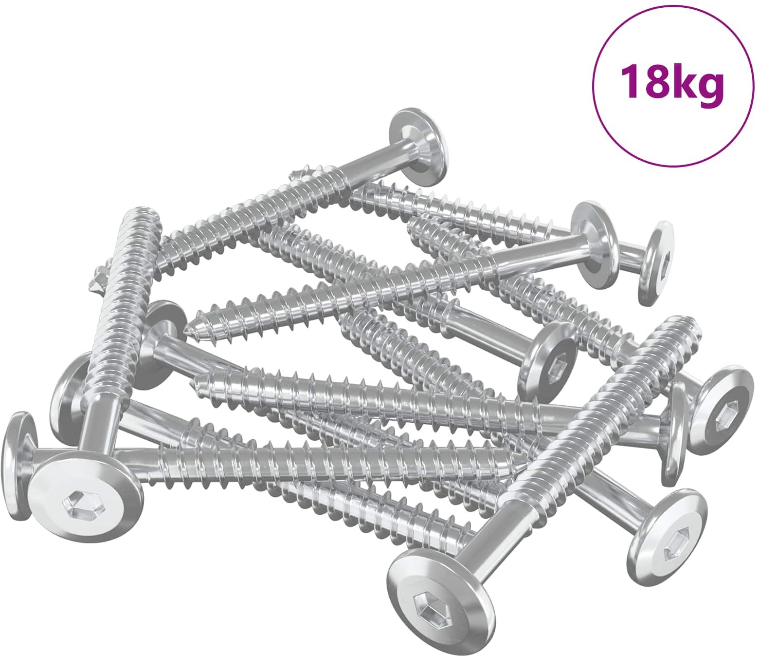 vidaXL Vis en bois 1350 pièces Argenté Acier