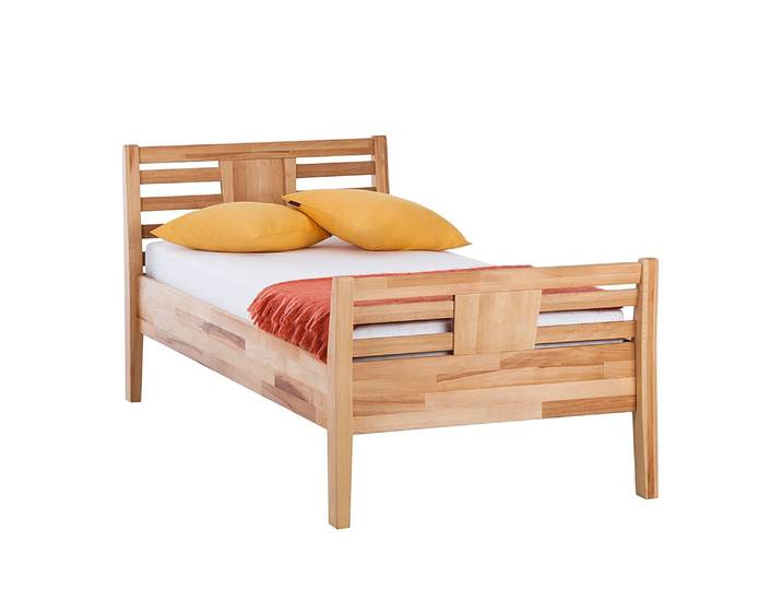 Massivholzbett AmyWOOD 90 x 200cm Massivholz Kernbuche, geölt Braun/Beige/Kernbuche Kernbuche