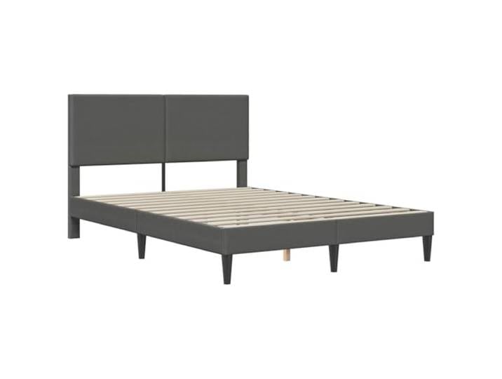 SKTQYQO Bettgestell dunkelgrau 120 x 200 cm Fester Lattenrost, robustes Sperrholz, schmale Beine, minimalistischer Stil