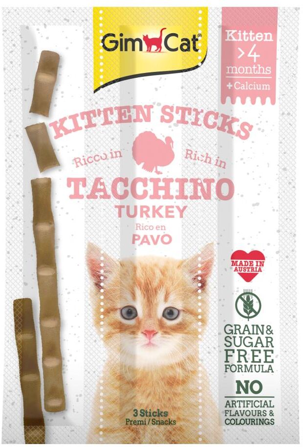 Gimcat Sticks Kitten Tacchino E Calcio 3 PZ