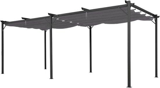 Famanu Pergola mit Dach - Verstellbares Dach - 3 x 6 Meter - Anthrazitgrau
