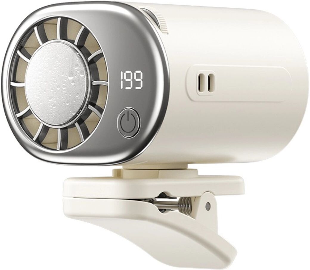 INF Tragbarer Halbleiter-Kühl-Clip-Taillenventilator – USB, hoher Luftstrom, ABS, vielseitig tragbar Weiß