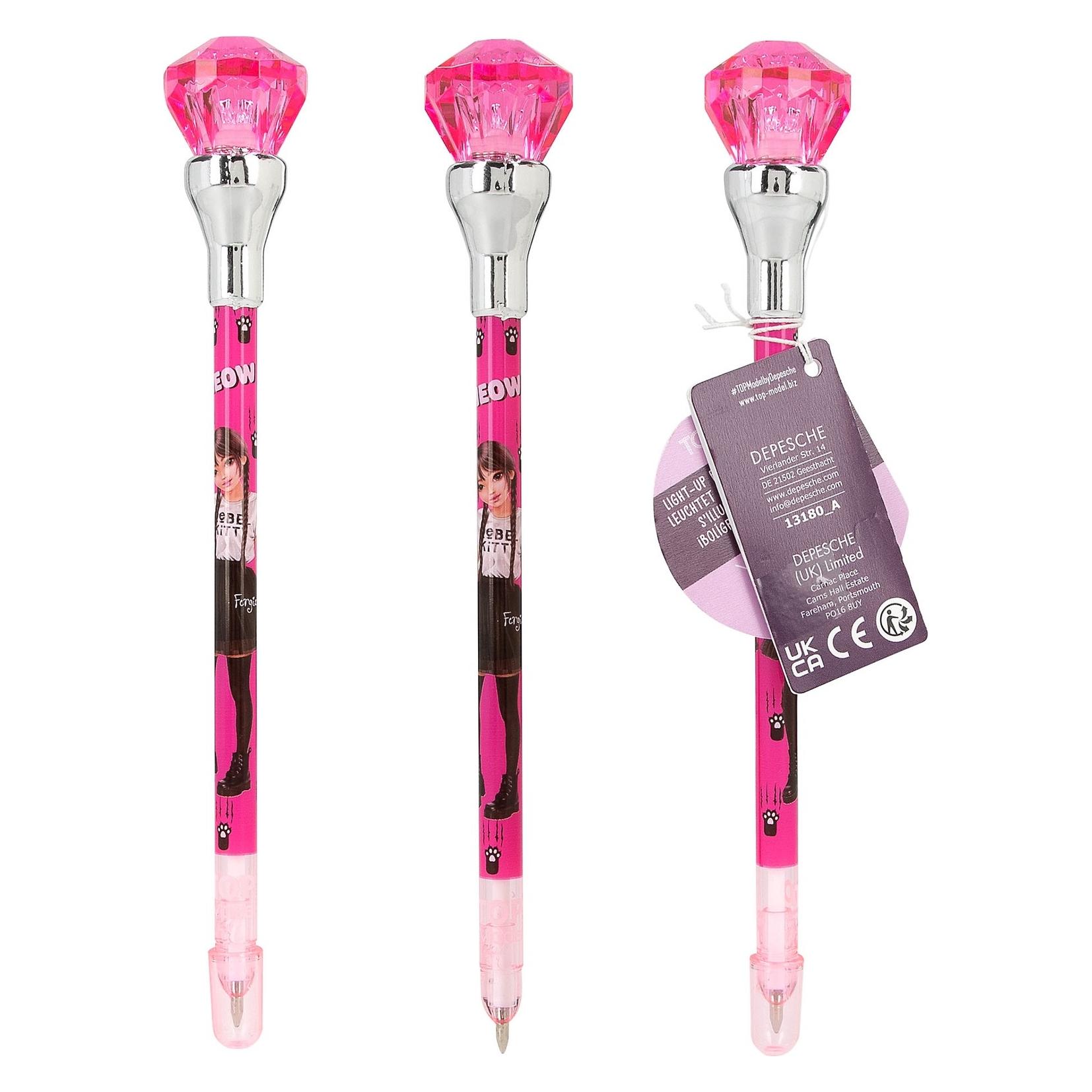 Top Model Topmodel - TOPModel Ballpen With Light Rebel Kitty - Purple, Pink (0413180) (1x) (0413180)