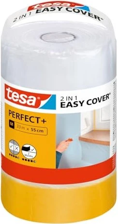tesa EASY COVER PERFECT+ M Abdeckfolie transparent 55,0 cm x 33,0 m 1 Rolle